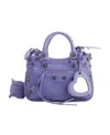 Balenciaga Women Light Purple Nappa Leather Neo Cagole S Handbag In Purple