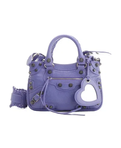 Balenciaga Small Neo Cagole Tote Bag In Purple