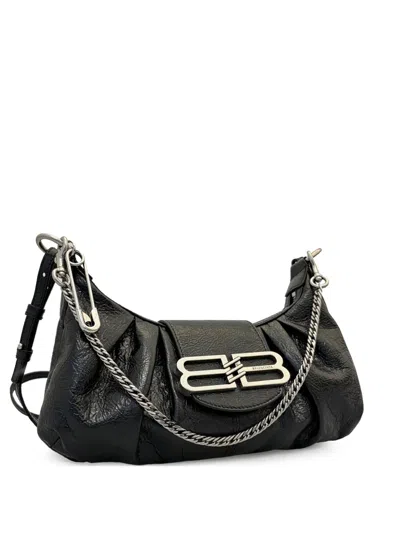 Balenciaga Pamela Small Arena Leather Shoulder Bag In Black
