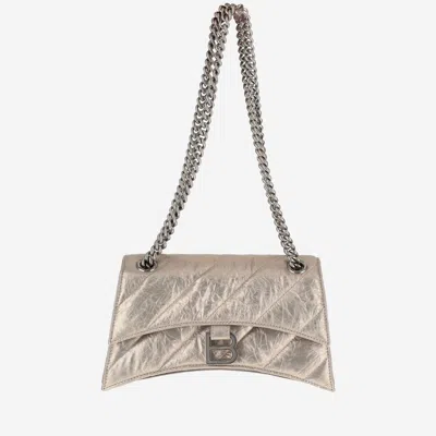Balenciaga Small Quilted Crush Chain Bag In White