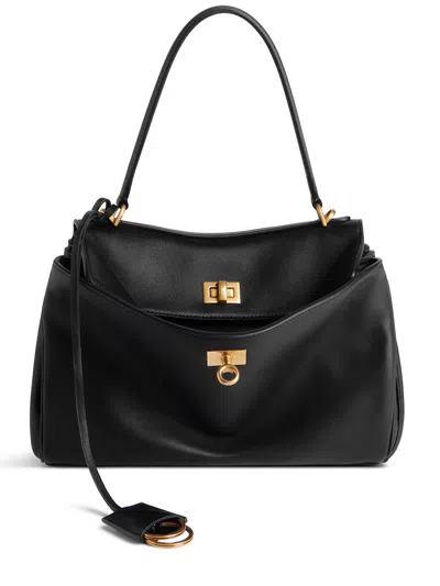 Balenciaga Small Rodeo Leather Top Handle Bag In Black