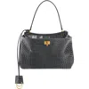 Balenciaga Small Rodeo Croc Embossed Leather Top Handle Bag In Brown