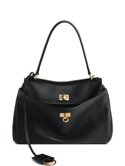 Balenciaga Small Rodeo Leather Tote Bag In Black