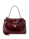 Balenciaga Rodeo Leather Shoulder Bag With Croco Effect