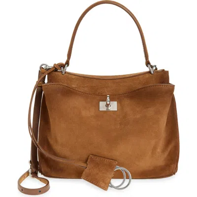 Balenciaga Small Rodeo Suede Top Handle Bag In Brown
