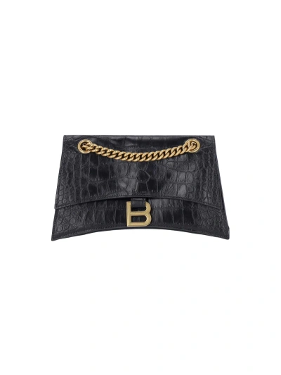 Balenciaga Small Shoulder Bag "crush" In Black  