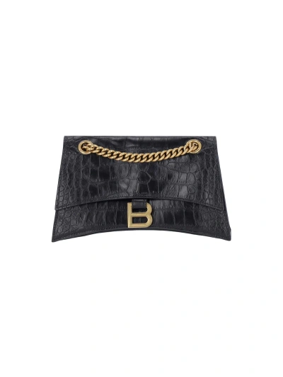 Balenciaga Small Shoulder Bag "crush" In Black