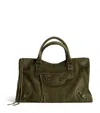 Balenciaga Small Suede Le City Top-handle Bag In Green