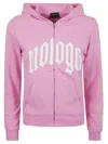 Balenciaga Stretch Cotton Sweatshirt With Front Pockets In Light Pink/white