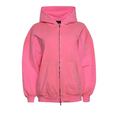 Pre-owned Balenciaga Small Zip Up Hoodie 'pink Fluo' | Women's Size S