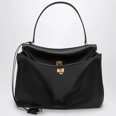 BALENCIAGA BALENCIAGA SMOOTH BLACK CALFSKIN LARGE RODEO BAG