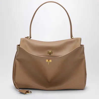 BALENCIAGA BALENCIAGA SMOOTH COFFE MILK CALFSKIN LARGE RODEO BAG