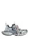 Balenciaga 3xl Split Logo Nylon And Mesh Sneakers In Gray
