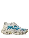 Balenciaga Distressed White Sneakers With Bold Graphic Print
