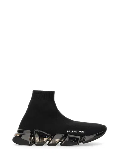 Balenciaga Knitted Speed Sneakers In Black