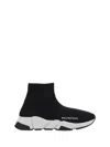 Balenciaga Speed Lt Logo-print Stretch-knit High-top Sneakers In Black