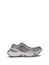 Balenciaga Multicolor Synthetic Leather And Mesh Stapler Sneakers In Gold