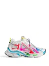 Balenciaga Mesh And Nylon Multicolor Worn-out Effect Runner Sneakers Shoes