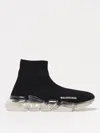 Balenciaga Womens Speed 2.0 Full Clear Sole Recycled Knit Sneaker In Black