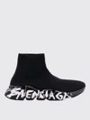 Balenciaga Women Speed 2.0 Graffiti Recycled Knit Sneaker In Black