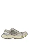 Balenciaga Women Multicolor Synthetic Leather And Mesh Stapler Sneakers In Beige/grey