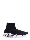 Balenciaga Sneakers Speed 2.0 Graffiti In Maglia Riciclata  Da Donna In Nero In Black