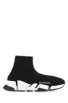 Balenciaga Speed 2.0 Logo-print Stretch-knit Slip-on Sneakers In Black