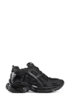 Balenciaga Men Runner Mesh And Leather Sneakers In Black