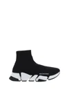 Balenciaga Black Stretch Fabric Speed 2.0 Sneakers In Black