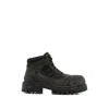 Balenciaga Slate Suede And Canvas Combat Ankle Boots In Brown