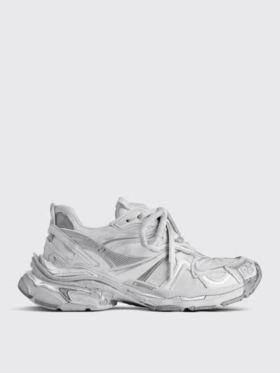 Balenciaga Runner 2.0 Sneakers Grey Silver In Animal Print