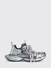 Balenciaga 3xl Split Logo Nylon And Mesh Sneakers In Silver