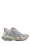 Balenciaga Sneaker Runner White Blue Pink Brown In Multicoloured