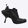 Balenciaga Women Monday Heel Sneakers In Black
