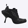 Balenciaga Women Monday Heel Sneakers In Black