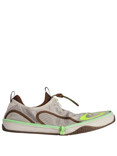 Balenciaga Sneakers Pocket In Poliestere E Poliuretano Beige E Verde Fluo In Multi