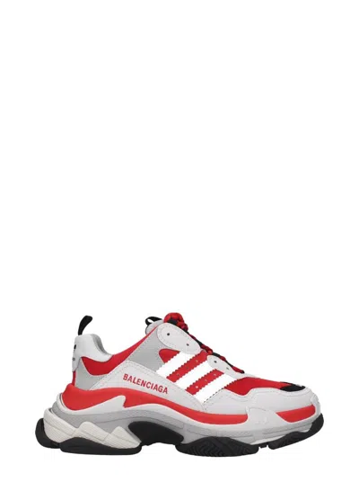 Balenciaga X Adidas Triple S Leather Sneaker In Red