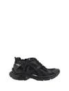 Balenciaga Futuristic Black Sneakers With Textured Overlays And Chunky Sole In Black