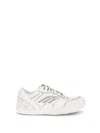Balenciaga Women Hamptons Worn-out Leather Low-top Sneakers In Neutral