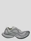 Balenciaga Two-tone Mesh And Fabric Circuit Sneakers In Whithe/silver