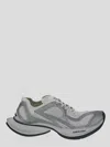 Balenciaga Two-tone Mesh And Fabric Circuit Sneakers In Whithe/silver