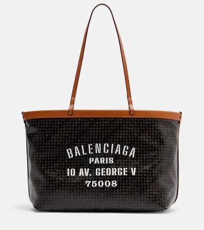 Balenciaga Snob Medium Canvas Bag In Black