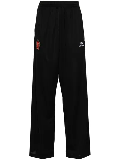 Balenciaga Soccer Baggy Track Pants In Black