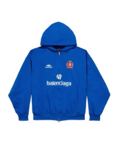Balenciaga Soccer Hoodie Medium Fit In Blue