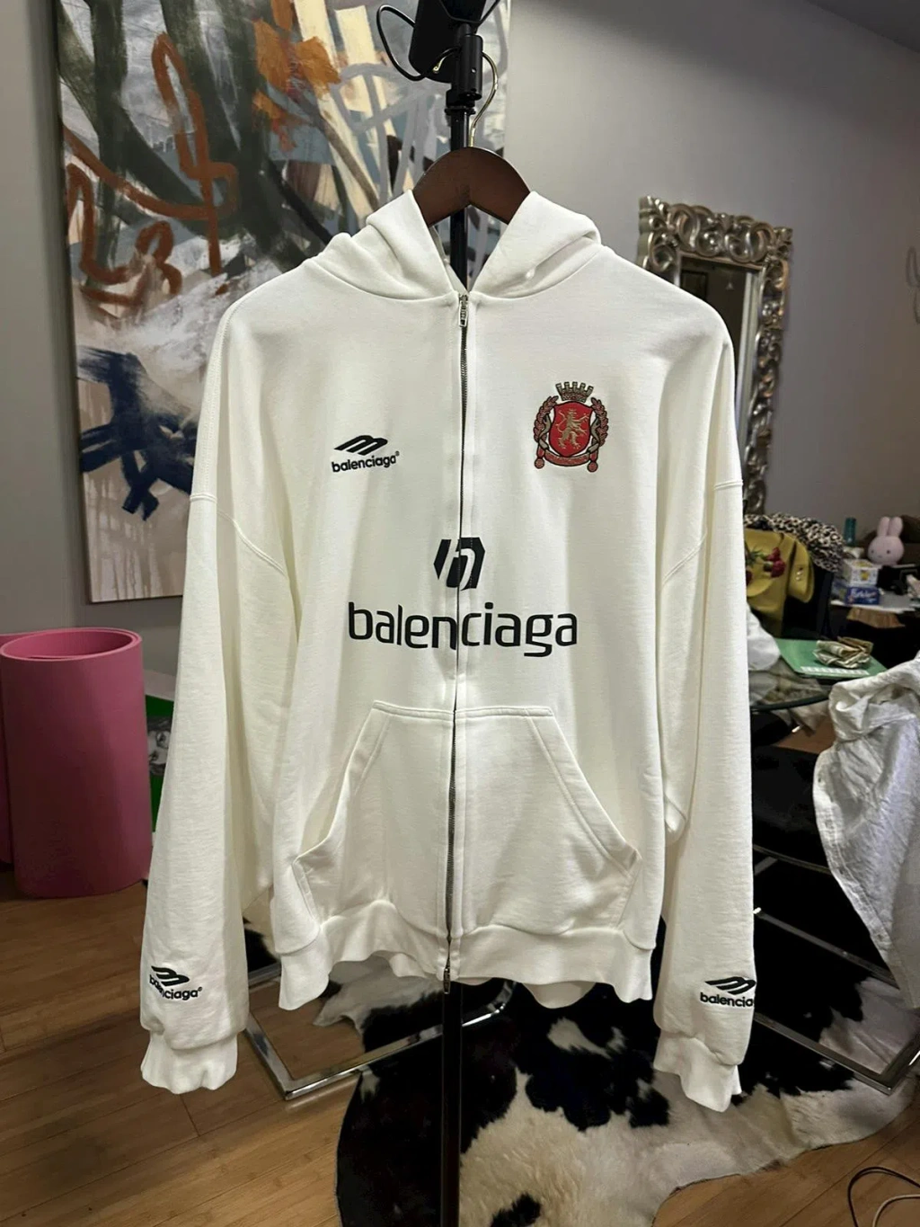 w*n様 balenciaga 24ss soccer hoodie M Pre-owned Balenciaga Soccer Hoodie Miami Exclusive In White | ModeSens