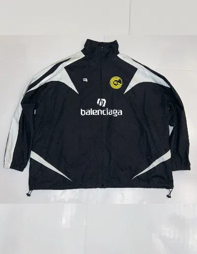 Pre-owned Balenciaga Soccer Zip-up Tracksuit Jacket In Black