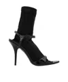 Balenciaga Avenue Sock Black Sandal In Patent Leather And Mesh In Black