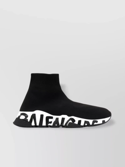 Balenciaga Sock-style Knit Upper Sneakers In Black