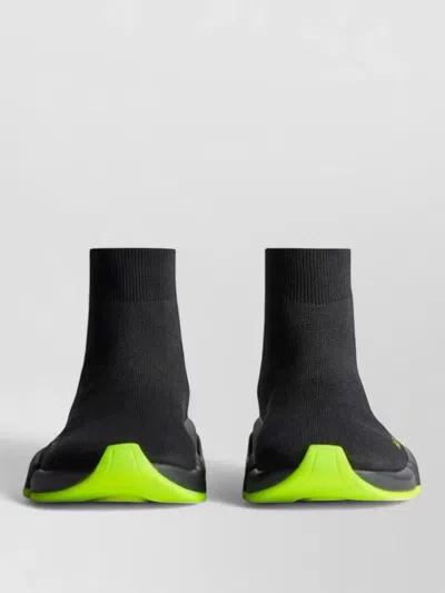 Balenciaga Sock Style Low Top Sneakers Contrast Sole In Black