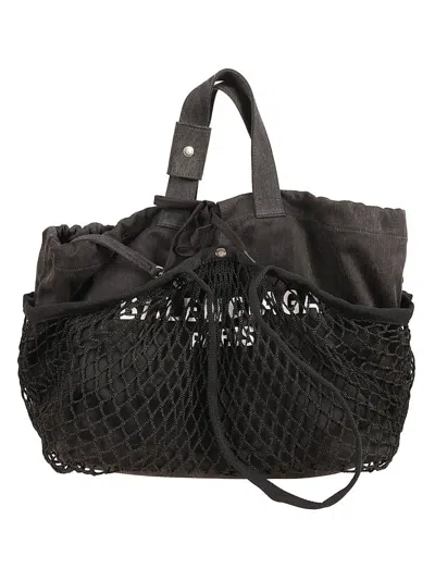 Balenciaga Soft Cotton Bag In Black